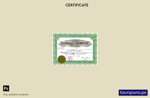 listo para imprimir certificado de matrimonio de Camerún Plantilla en Word y PDF